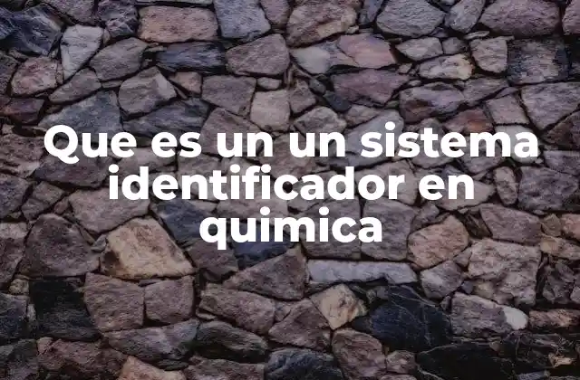 Que es un un Sistema Identificador en Quimica
