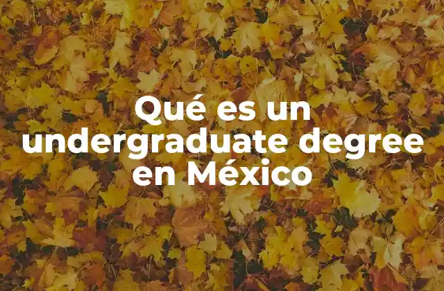 Qué es un Undergraduate Degree en México
