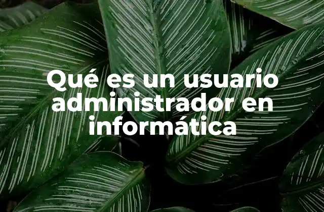 Qué es un Usuario Administrador en Informática