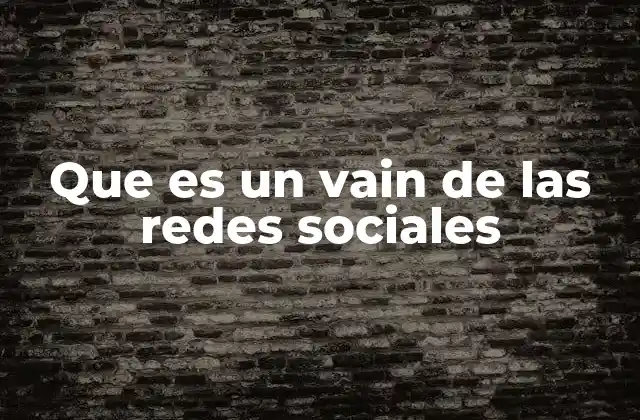 Que es un Vain de las Redes Sociales