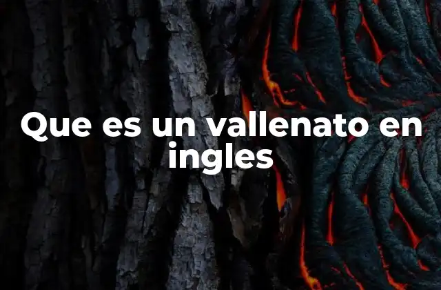 Que es un Vallenato en Ingles