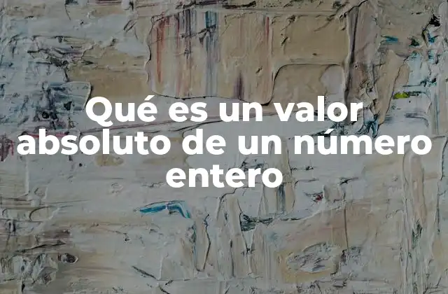 Qué es un Valor Absoluto de un Número Entero