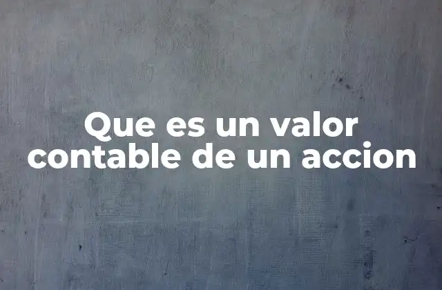 Que es un Valor Contable de un Accion