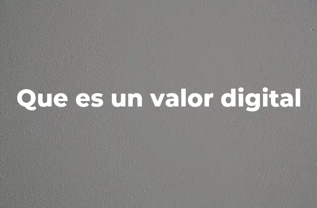 Que es un Valor Digital