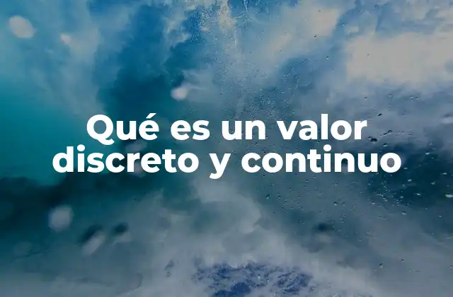 Qué es un Valor Discreto y Continuo