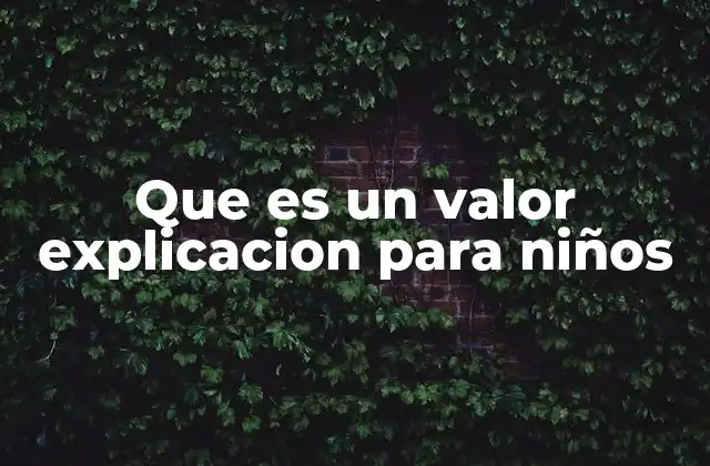 Que es un Valor Explicacion para Niños