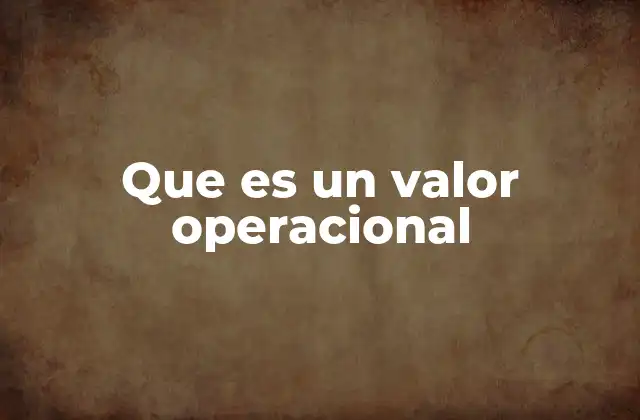 Que es un Valor Operacional