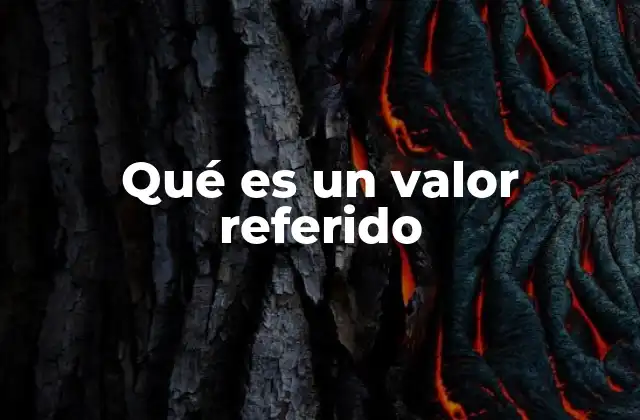 Qué es un Valor Referido