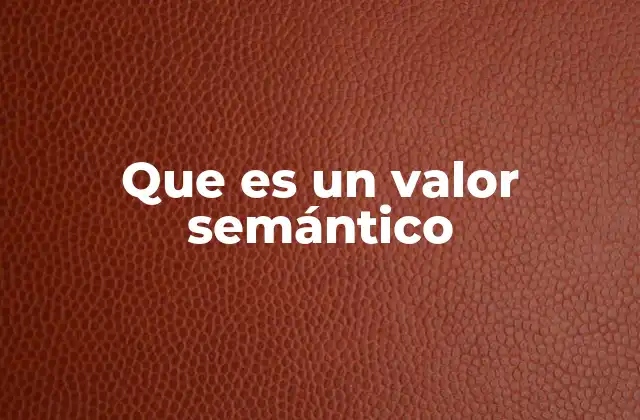 Que es un Valor Semántico