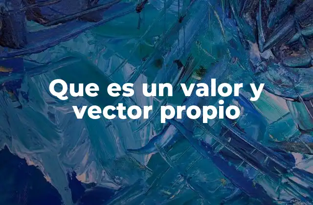 Que es un Valor y Vector Propio
