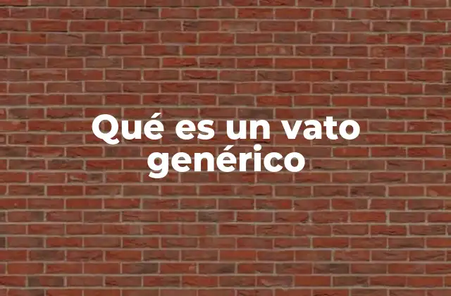Qué es un Vato Genérico