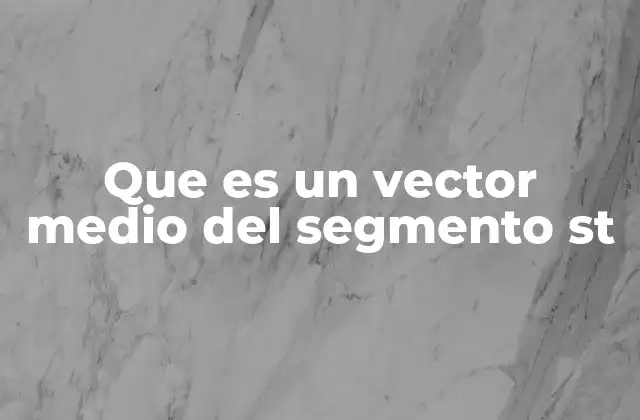 Que es un Vector Medio Del Segmento St 2 Cómo se calcula el vector medio de un segmento