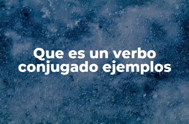 Que es un Verbo Conjugado Ejemplos