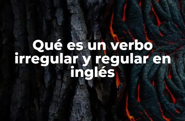 Qué es un Verbo Irregular y Regular en Inglés