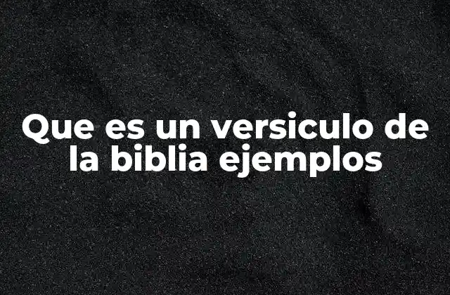 Que es un Versiculo de la Biblia Ejemplos 2 La importancia de los versículos bíblicos en la vida cotidiana