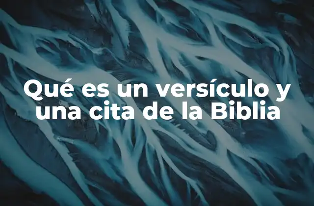 Qué es un Versículo y una Cita de la Biblia