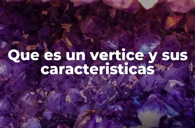 Que es un Vertice y Sus Caracteristicas