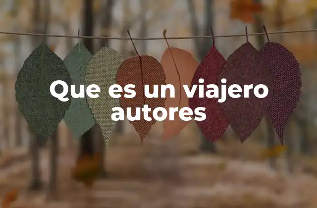 Que es un Viajero Autores