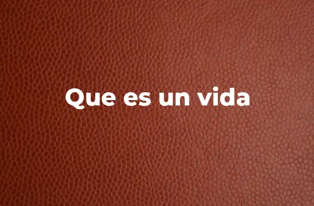 Que es un Vida