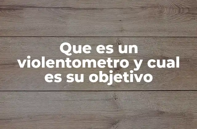 Que es un Violentometro y Cual es Su Objetivo