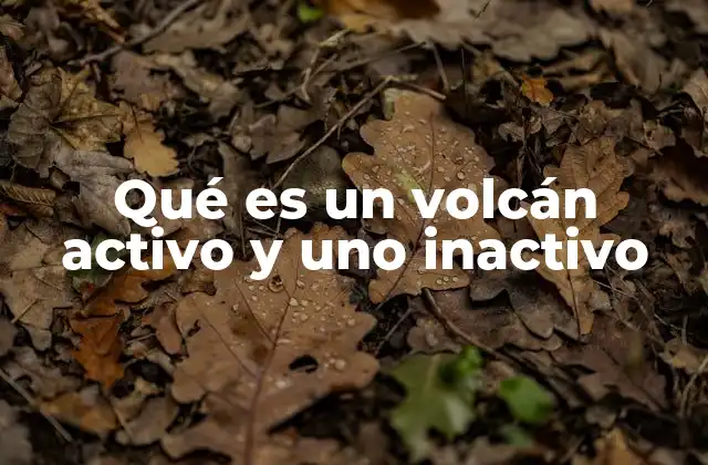 Qué es un Volcán Activo y Uno Inactivo