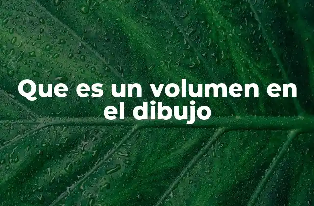 Que es un Volumen en el Dibujo