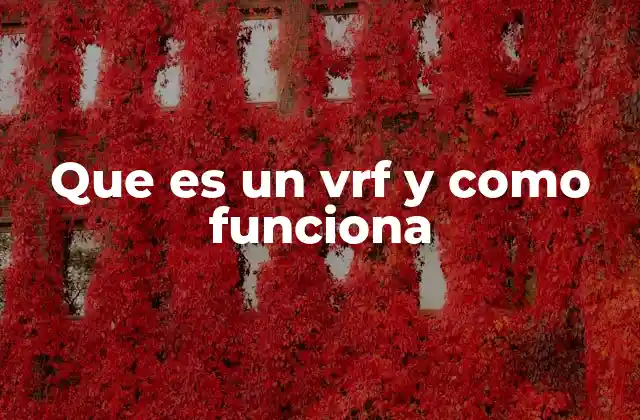 Que es un Vrf y como Funciona