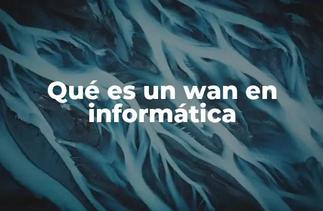 Qué es un Wan en Informática