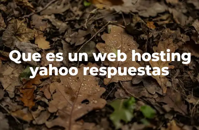 Que es un Web Hosting Yahoo Respuestas