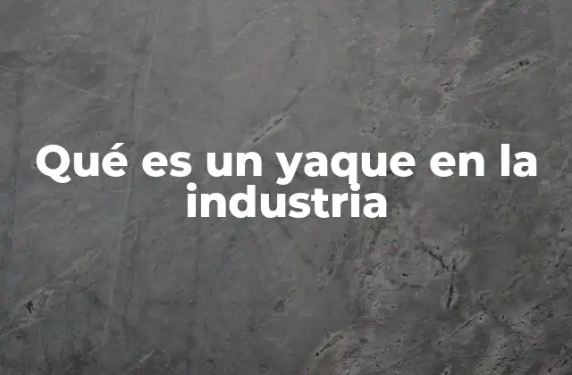 Qué es un Yaque en la Industria