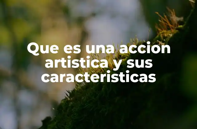Que es una Accion Artistica y Sus Caracteristicas