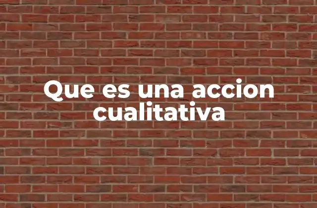 Que es una Accion Cualitativa