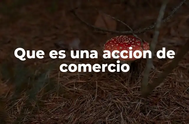 Que es una Accion de Comercio