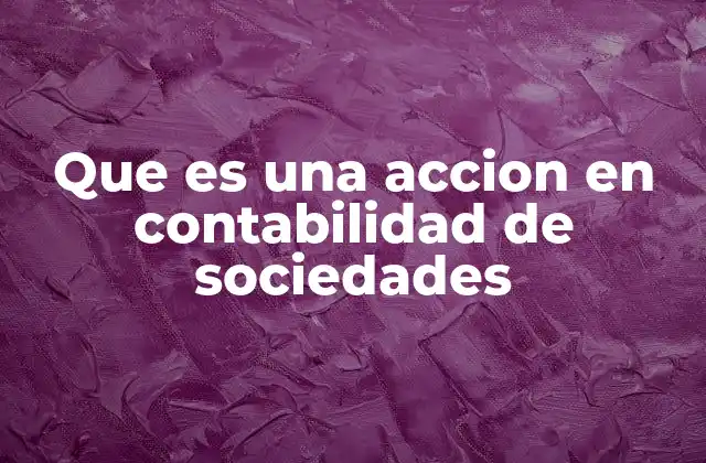 Que es una Accion en Contabilidad de Sociedades