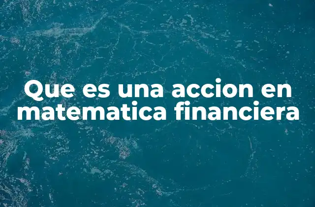 Que es una Accion en Matematica Financiera