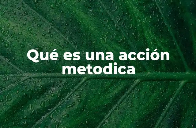 Qué es una Acción Metodica