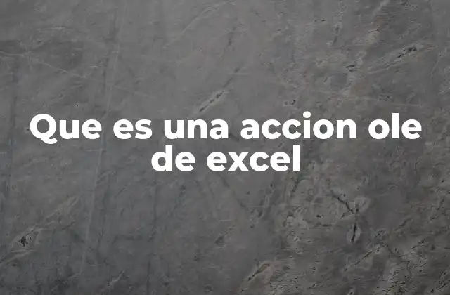 Que es una Accion Ole de Excel