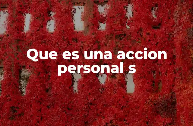Que es una Accion Personal S