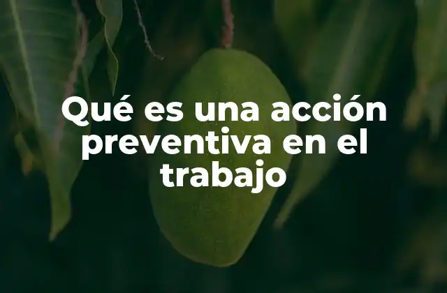 Qué es una Acción Preventiva en el Trabajo