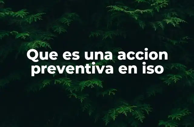 Que es una Accion Preventiva en Iso