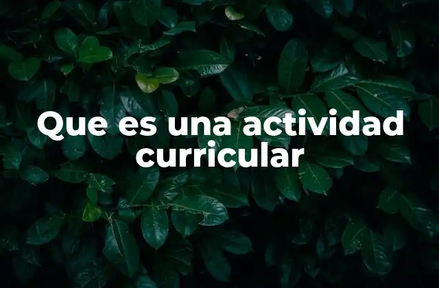Que es una Actividad Curricular 2 La importancia de las actividades curriculares en el proceso educativo