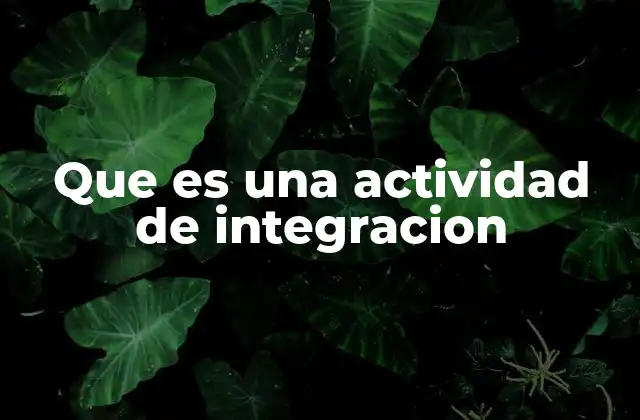 Que es una Actividad de Integracion