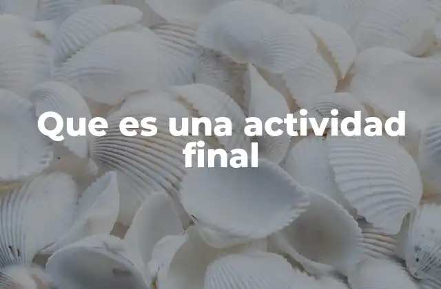 Que es una Actividad Final