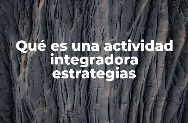 Qué es una Actividad Integradora Estrategias