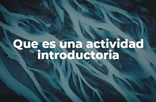 Que es una Actividad Introductoria