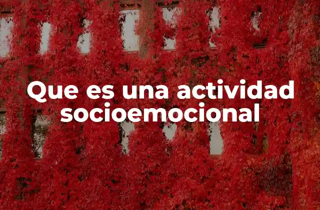 Que es una Actividad Socioemocional