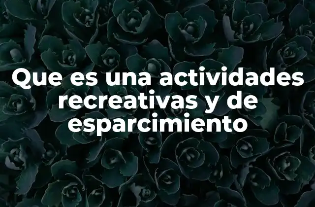 Que es una Actividades Recreativas y de Esparcimiento