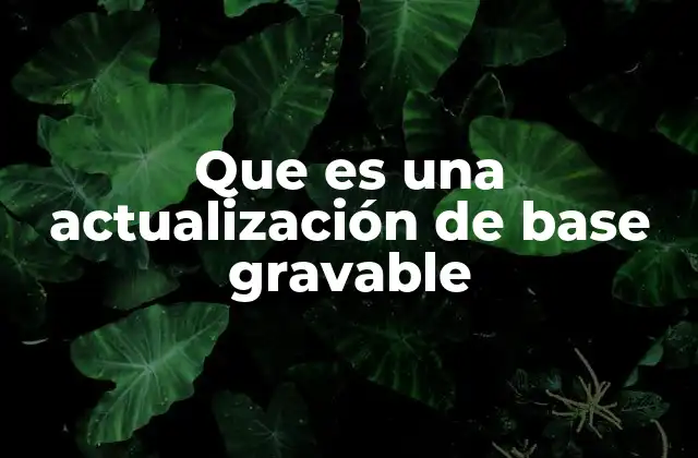 Que es una Actualización de Base Gravable