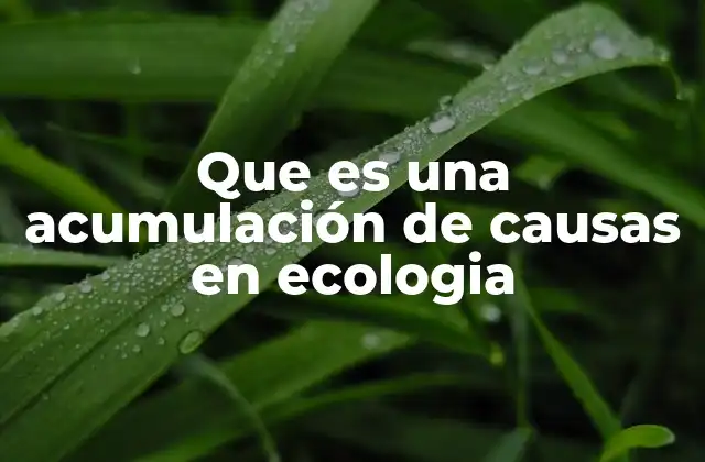 Que es una Acumulación de Causas en Ecologia