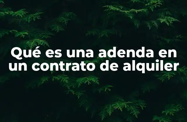 Qué es una Adenda en un Contrato de Alquiler